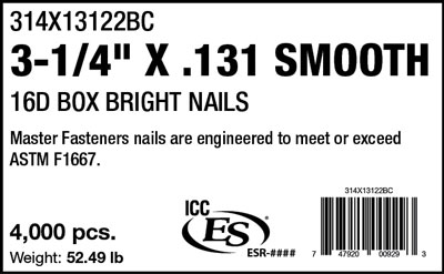 Master fasteners bright label